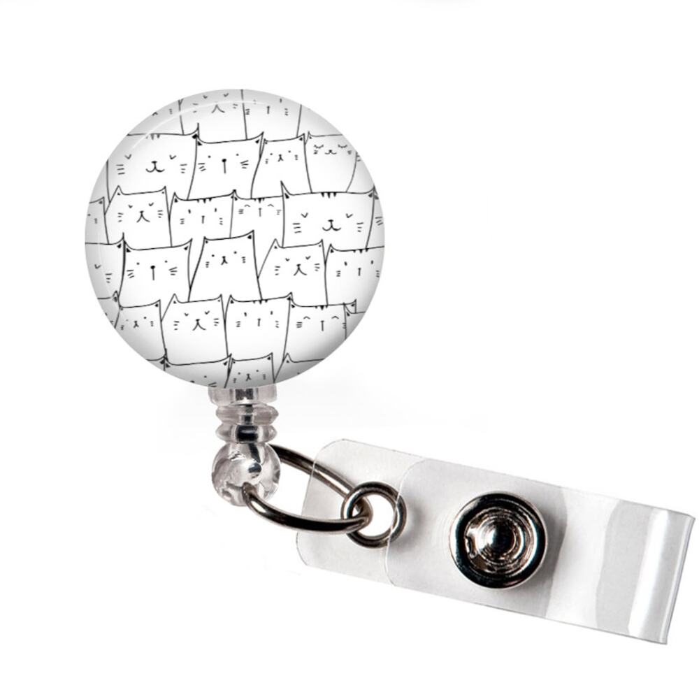 Cat Lover Cat Mom Badge Reel Cute Cat Retractable ID Holder Vet Tech Gift